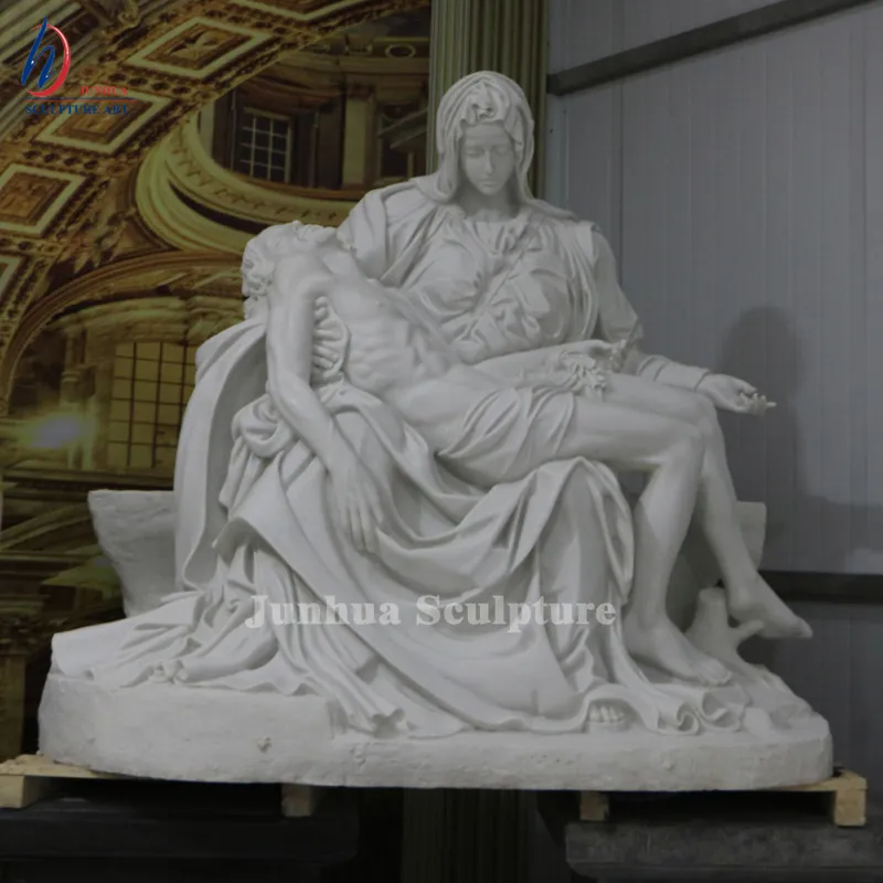 Estatua de piedra de jardín, estatua de mármol de Pieta Michelangelo, precio