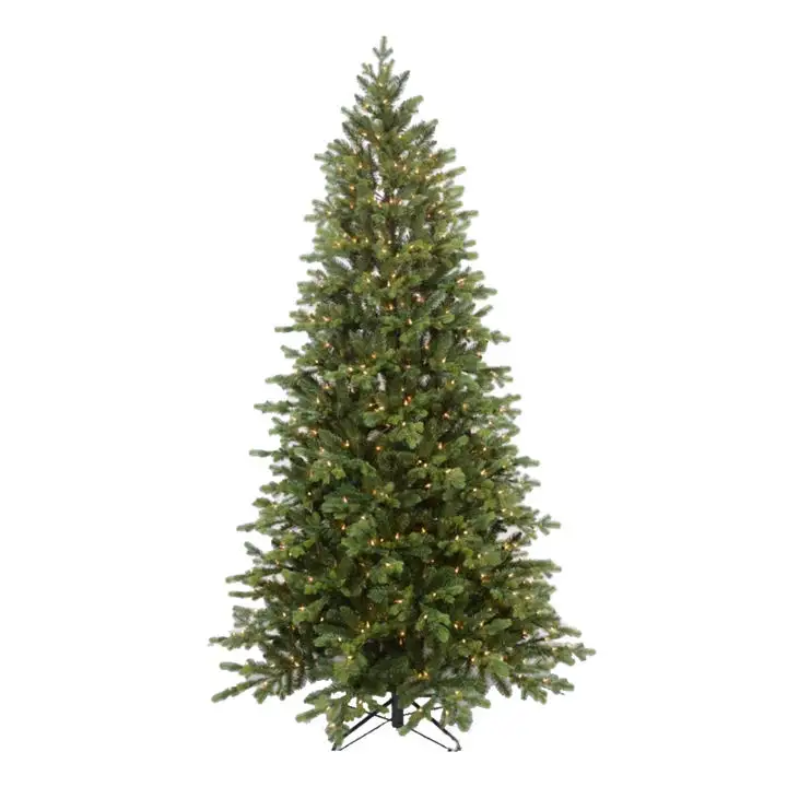 Albero di natale misto di lusso artificiale di alta qualità Guangdong Pre-illuminato verde 7ft PE PVC