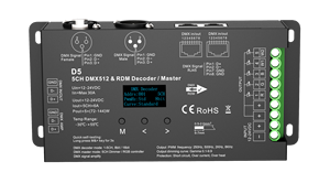 Skydance D5 12-24V 30A 5 kênh DMX512 & rdm Bộ giải mã CV RGB + CCT DMX512 Master <span class=keywords><strong>DMX</strong></span> điều khiển với OLED hiển thị cho ánh sáng sân khấu - Product Image 6