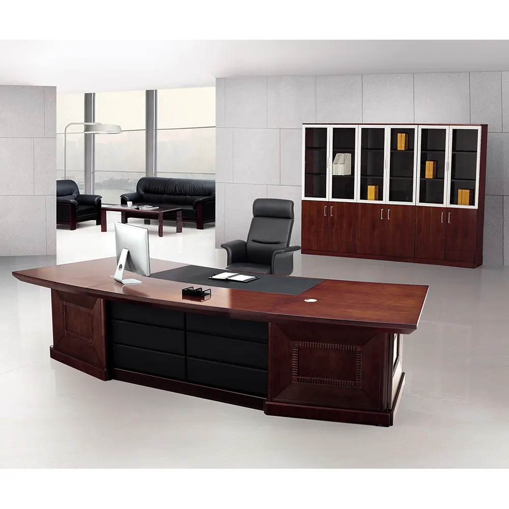 Usine vente directe bureau de travail bureau de directeur/patron/directeur en bois solide bureau d'ordinateur personnalisé matériau vert