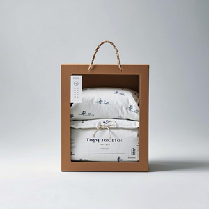 Customizable Color-Printed Outer Packaging <strong>Box</strong> for Bedding with Window and Rope Handle - Product Image 4
