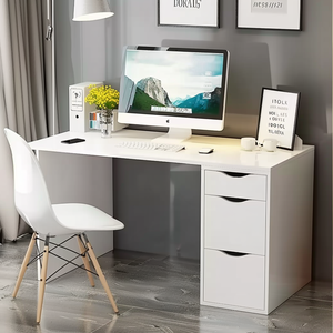 Escritorio sencillo con cajones para ordenador, mesa de dormitorio y oficina para dos, escritorio de estudio para estudiantes, tocador de maquillaje estilo INS