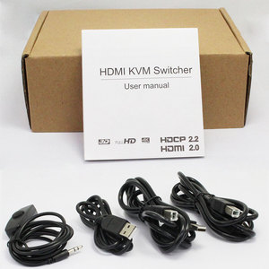 4K HDMI KVM Switch 2 en 1 salida 4K60Hz HDMI USB KVM Switcher 2x1 para 2 PC Share Monitor Mouse Keyboard con controlador de escritorio - Product Image 3