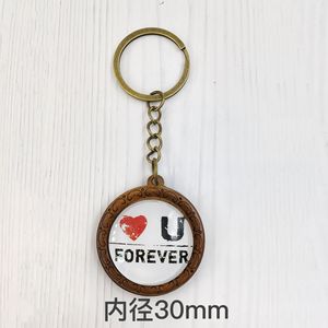 Nova Rodada Foto Personalizada Vintage Gravado Madeira e Cristal Chaveiro-Requintado Pingente Lembrança Celebrações Presentes Comemorativos