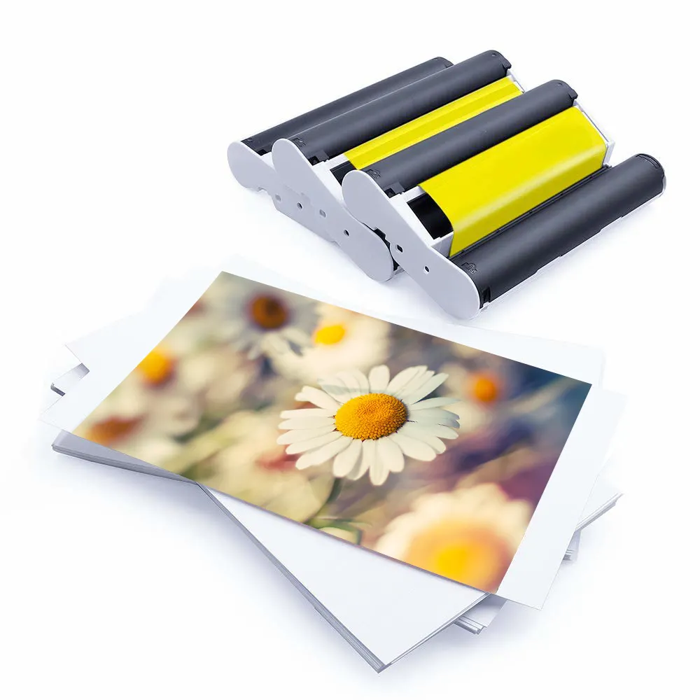 Высокоглянцевая фотобумага, клейкая матовая фотобумага, 3 картриджа с чернилами + 108 листов для canon selphy cp1300