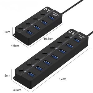 Hub Usb <strong>3</strong>.0 <strong>4</strong>/7 Port USB HUB <strong>3</strong>.0 <strong>Adapter</strong> Expander Multi USB Splitter Multiple Extender With LED Lamp Switch for PC Laptop - Product Image 2