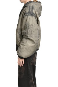 カスタムREVERSIBLE BOMBERジャケットフガコーデュロイ酸洗浄パッド入りダウンコート二層リバーシブルフガダウンジップアップジャケット - Product Image 5