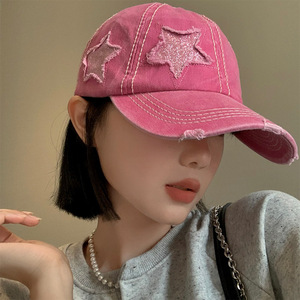 Simple Design Light and Portable Custom Baseball <strong>Cap</strong> with Five-pointed Star Pattern Suitable for Both Men and Women - Product Image 1
