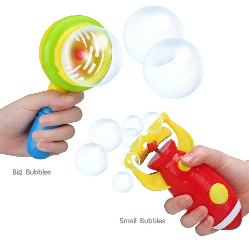 Lot de 2 jouets à bulles en forme de fusée et de ventilateur Explorer pour enfants, fabrication de grosses bulles et de petites bulles, emballage de Protection de l'environnement