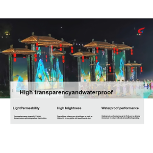 Display a Led per interni trasparente in vetro a vista schermo a LED P3.91-7.8 modulo P7.82 per architettura in vetro - Product Image 3