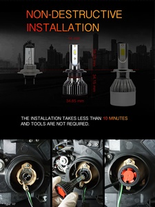 T5S araç aydınlatma sistemi, 54W Turbo Powered Plug-in LED far 1200lm parlaklık H11, H4, H7 H13 uyumluluk - Product Image 6