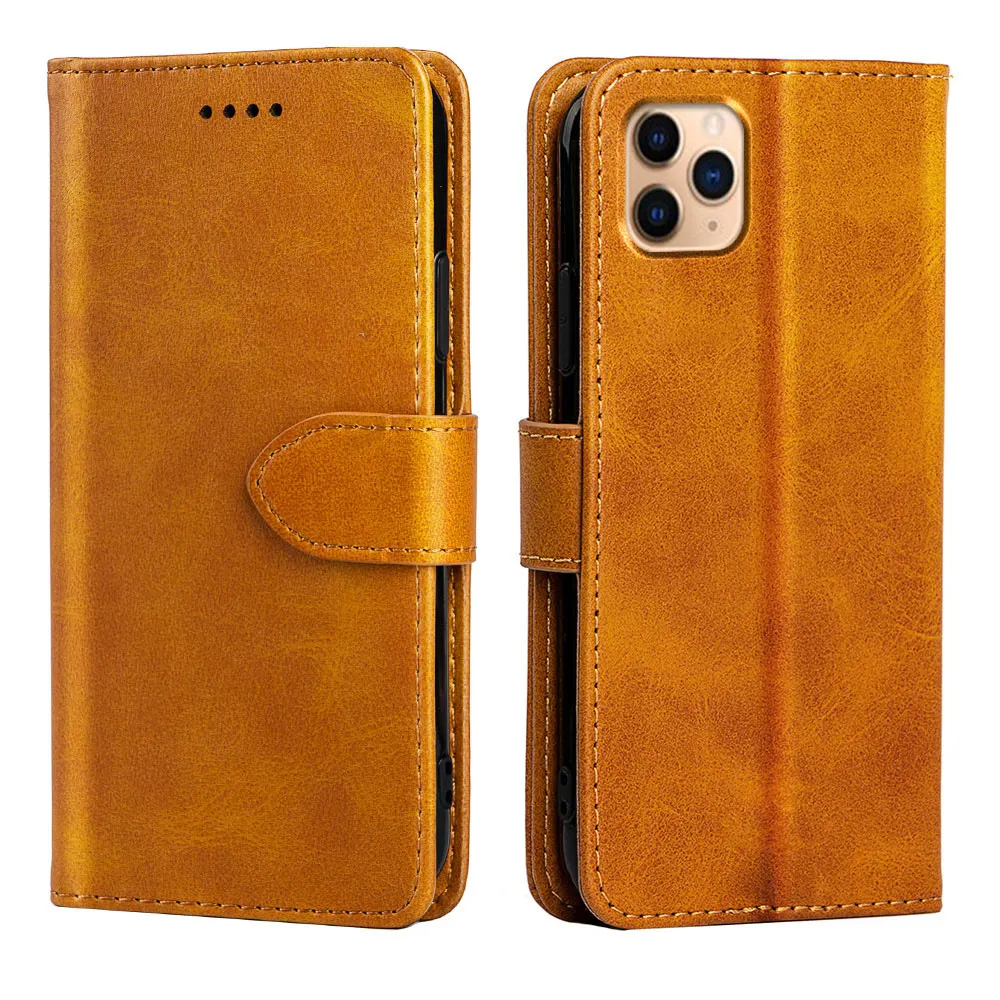 Casing ponsel dompet Flip mewah, casing pelindung ponsel kulit dengan 3 slot kartu untuk iPhone 15 14 Pro 13 12 11 XS XR 6s 7 8 Plus SE
