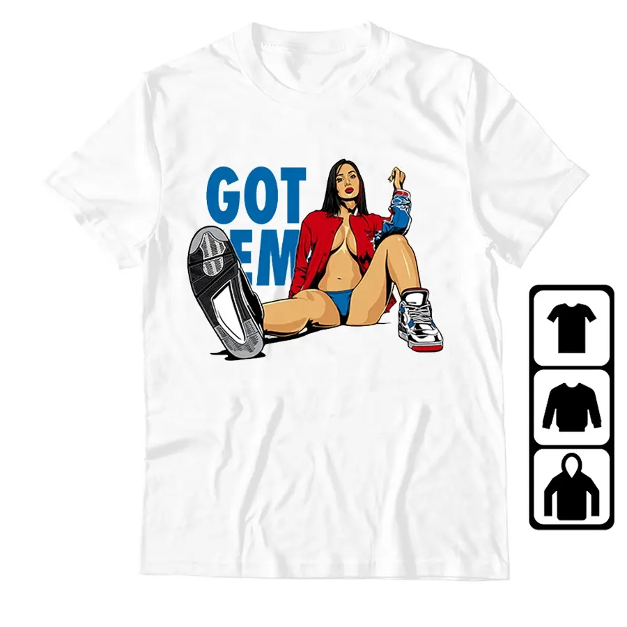 WHAT THE 4s Sneaker Match maglietta da donna ha ottenuto EM Sex Lady Print Graphic camicie da donna 100% cotone Streetwear Tee