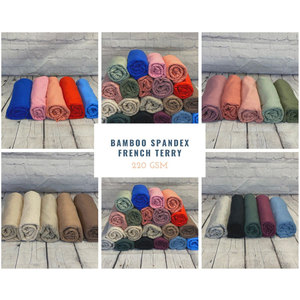 Bán Buôn Giá Rẻ Màu Sắc Đồng Bằng Căng 100 Tre Bông Chải Đan Lông Cừu Mùa Đông Pháp Terry Vải Vải Của Sân - Product Image 2