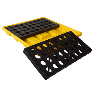 Endüstriyel depolama için 4 yollu giriş geri dönüştürülmüş çelik PP malzeme ile 100% HDPE dökülme muhafaza tepsisi tek yüzlü Euro palet - Product Image 3