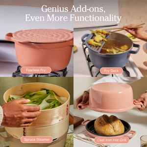 5.5 Qt. Yapışmaz seramik sos tavası kapaklı | Stovetop ve fırın PTFE ve PFOA içermeyen çok yönlü tencere | Mavi tuz - Product Image 6