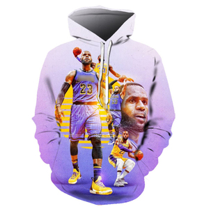 Mùa Thu Giản Dị Thời Trang 23 Bóng Rổ Mặc Chia Hoodie Jersey James Jersey Dệt Kim 3D Mỹ Kích Thước Áo Len Trùm Đầu Giới Tính Trung Tính - Product Image 1