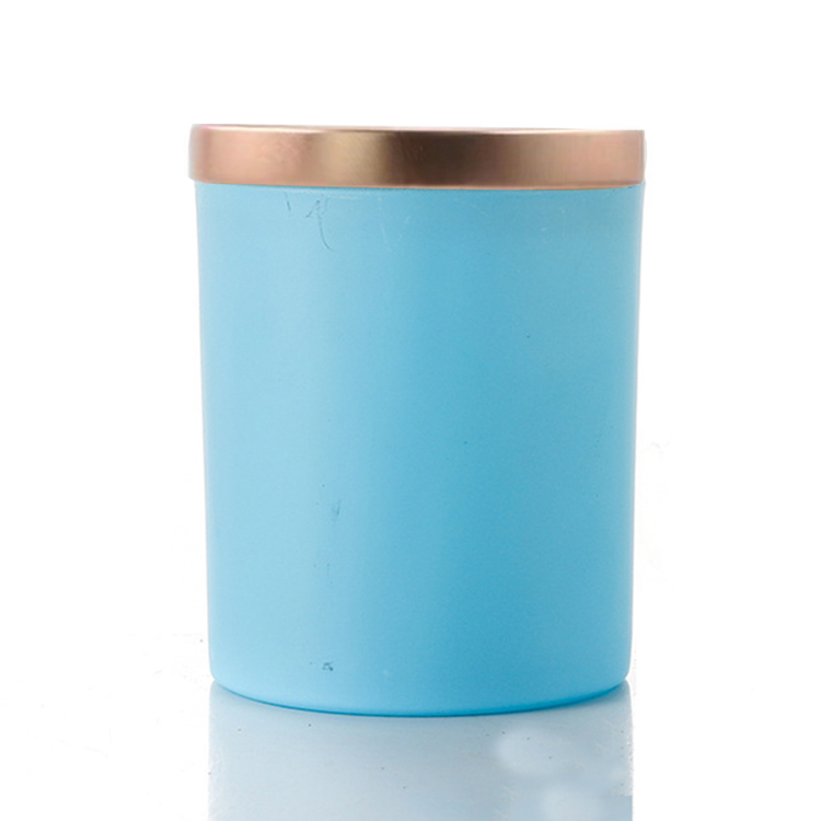 Bleu mat avec couvercle en métal