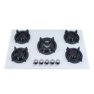 燃气灶米色钢化玻璃5燃烧器燃气灶标准批发价燃气灶具 - Product Image 4
