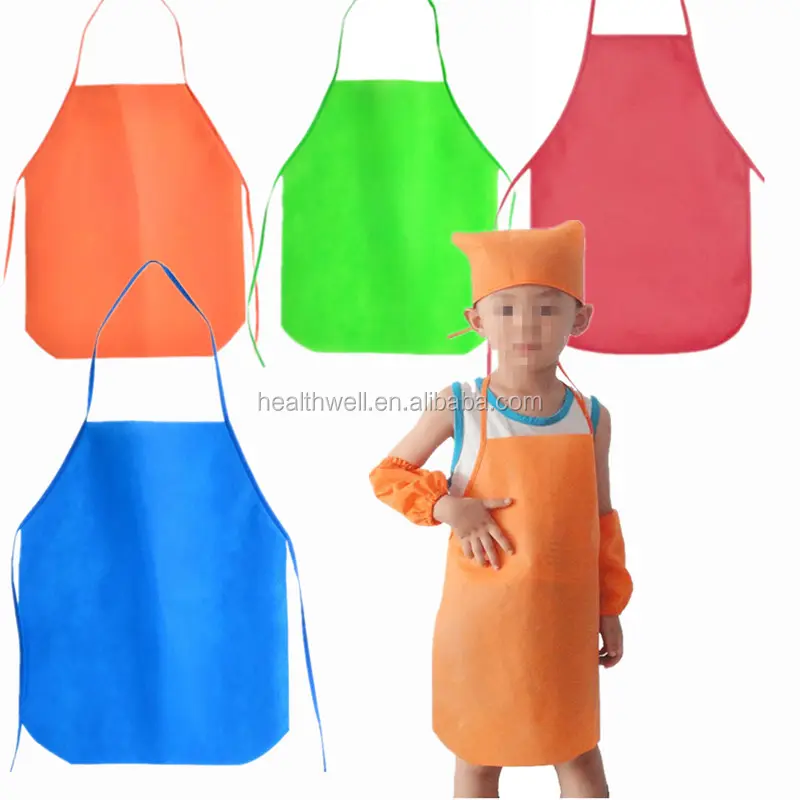 Non-Woven Volwassen Slabbetjes Thuis Koken Bakken Koffie Winkel Schoonmaken Kinderen Schorten Keuken Accessoires Kids Schort