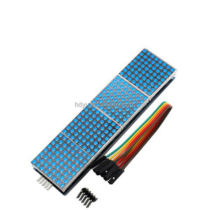 MAX7219 modulo 4 in 1 Array a matrice di punti 5V modulo di controllo blu rosso verde modulo Display a LED con cavo 5P - Product Image 4