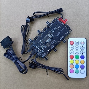 PWM温度コントローラーARGBHUB 5V3PIN同期リモートコントロールコンピューターケースファンディバイダー - Product Image 1