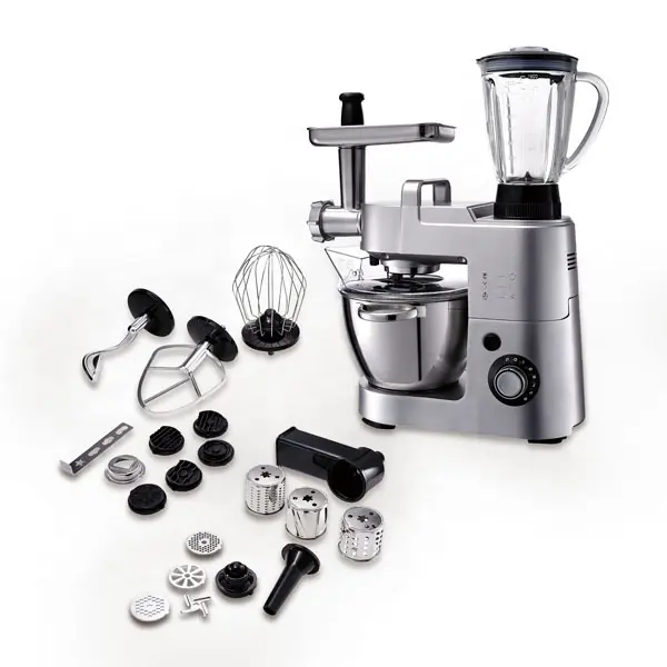 1500W Classic All in One Die-cast Stand Mixer with Beater, Dough Hook, Whisk, Blender, Meat Grinder, Slicer, Cookie&Noodle Maker