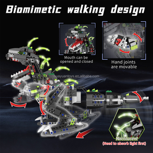 Simulation Deformable Electric RC Building Blocks Dinosaur Robot <strong>Assemble</strong> Toy Set with APP <strong>Programming</strong> Gravity Induction Control - Product Image 2