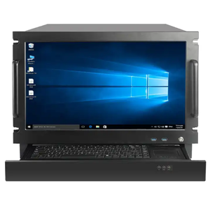 8U ATX ordenador LCD servidor caso AI servidor chasis con Panel táctil teclado plástico aleación de aluminio estilo con ventilador 8U Rack - Product Image 2