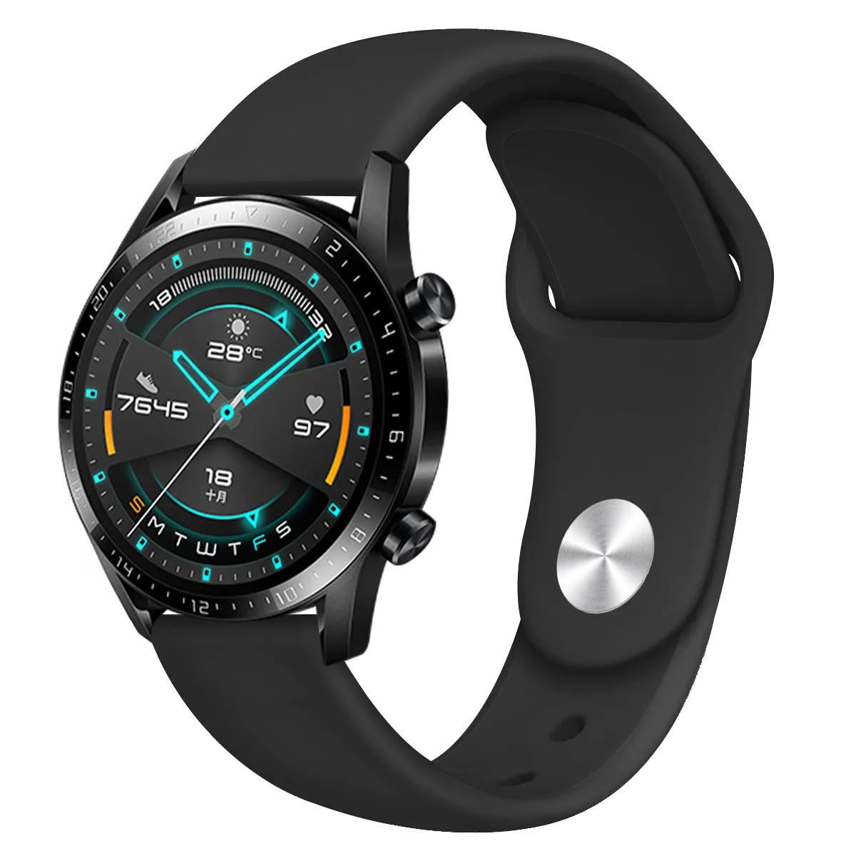 Custom Logo Waterdichte Sport Rubber Band Siliconen Horloge 22Mm 16Mm 18Mm Siliconen Horlogebandjes Voor Huawei Gt2 Horloge