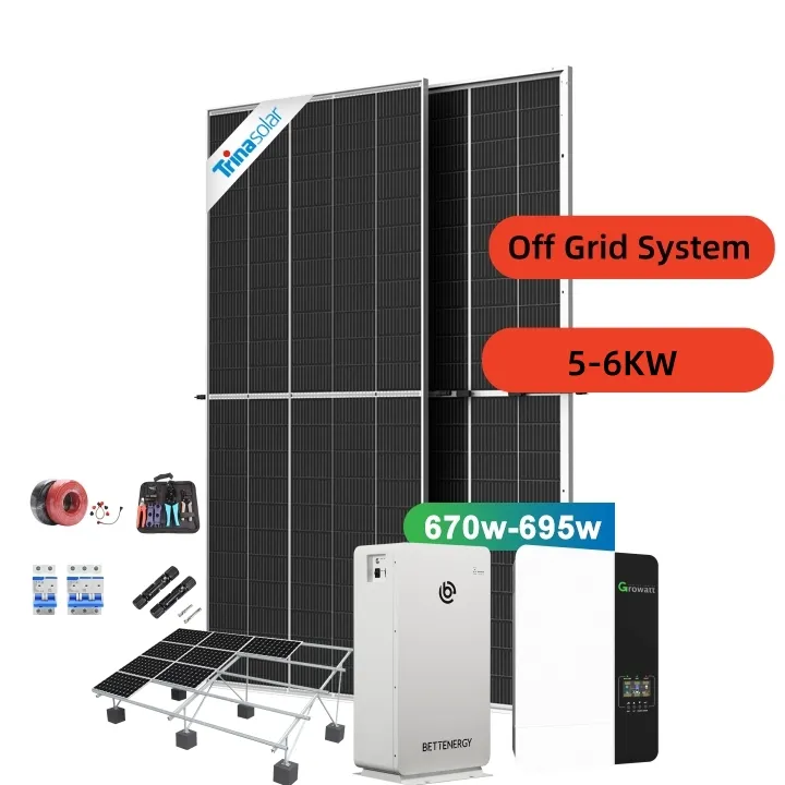 ระบบพลังงานแสงอาทิตย์ออฟกริด3.5KW 5.5KW ระบบเก็บพลังงานแสงอาทิตย์พร้อมแบตเตอรี่ Lifepo4 48โวลต์