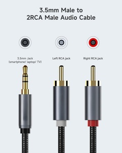 High-quality 3.5mm to 2RCA Audio Cable 3.5 to Dual 2 <strong>RCA</strong> AV Cable Computer <strong>Speaker</strong> Y Cable - Product Image 4
