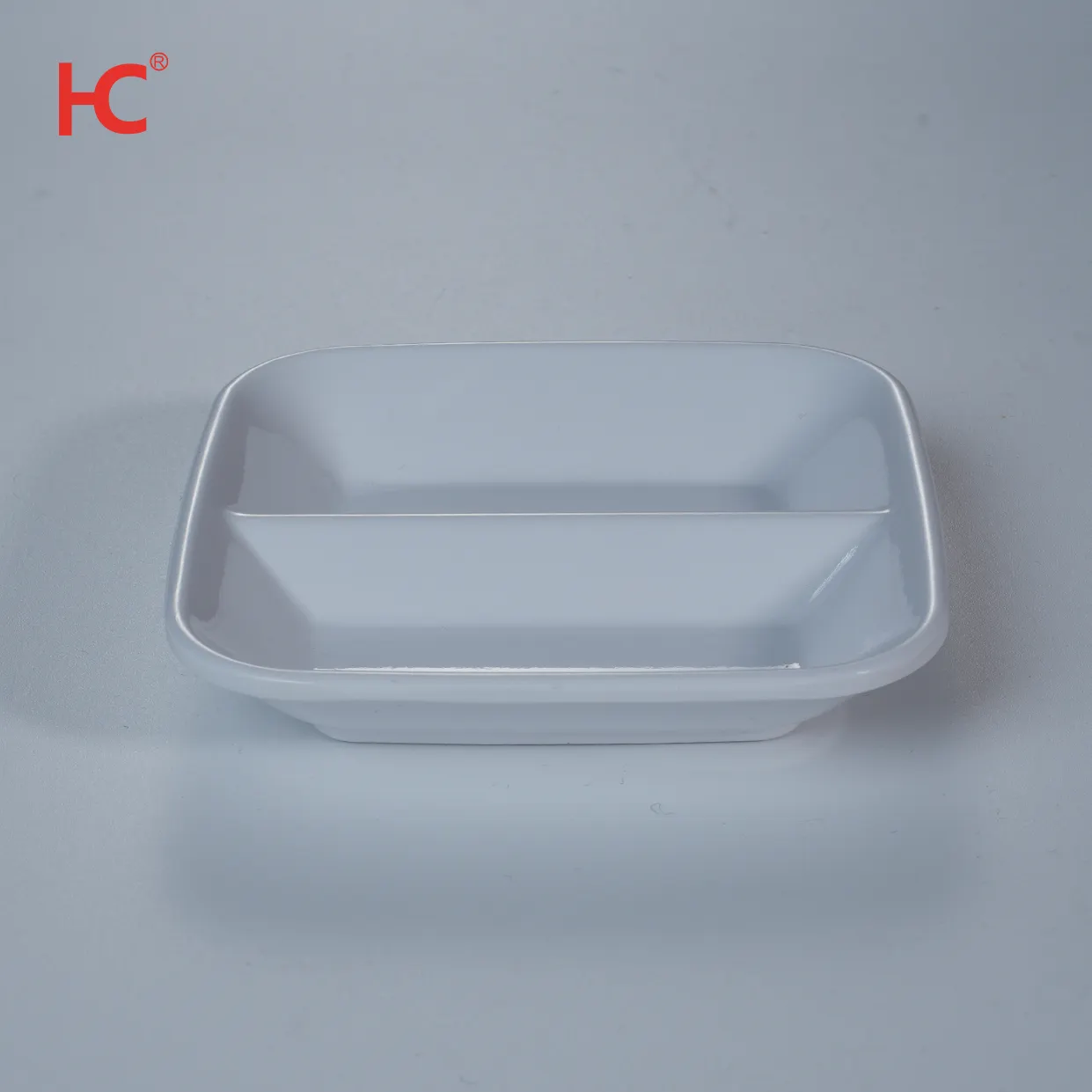Vente en gros d'usine de plat à sauce blanc durable à 2 grilles moutarde ensemble de vaisselle en mélamine durable restaurant vaisselle en plastique pour