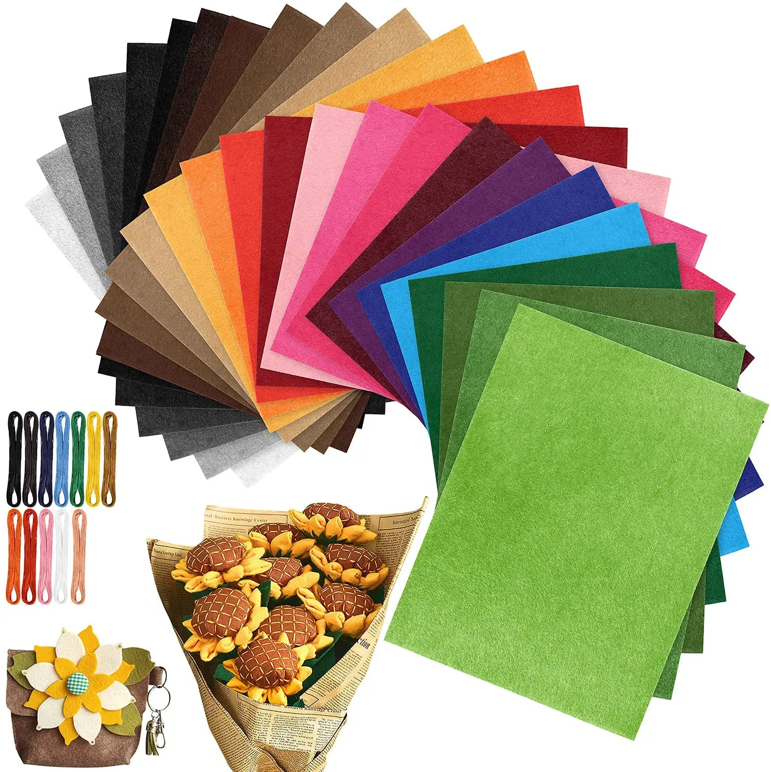 Etsy billig Bulk kaufen Vielfalt Farben vor geschnittenes Rechteck steife harte weiche Wolle Filz Stoff Blätter Papier für Kunst handwerk