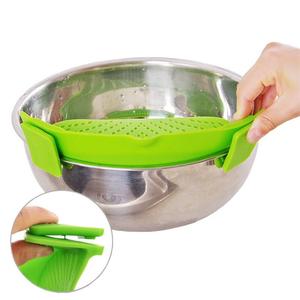 Foldable Silicone Clip on <strong>Pot</strong> Strainer Heat Resistance Kitchen Gizmo Snap <strong>Strain</strong> <strong>Pot</strong> Strainer Durable Clip on Strainer for <strong>Pots</strong> - Product Image 4