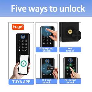 3-punkt-türschloss mit tastatur heim intelligentes steppverschlussverschluss fingerabdrucke eigenmarke schlüssellos eingangs-türschlösser - Product Image 2