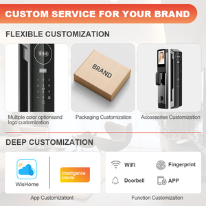 Hot Selling <strong>Security</strong> Camera Door Lock Combines Fingerprint Recognition Wishome App Card Induction <strong>Code</strong> and Key Unlocking - Product Image 4
