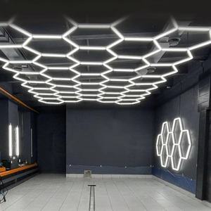 Customizable Hexagon LED Ceiling Light <strong>for</strong> Car Workshop Barber Store &amp; Garage Emitted in Cold White 6000K Color <strong>Temperature</strong> - Product Image 3
