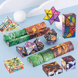 Carta di plastica pieghevole 3D magnetico deformazione <span class=keywords><strong>puzzle</strong></span> Infinity Flip cubo magico <span class=keywords><strong>Fidget</strong></span> giocattoli di decompressione per i bambini