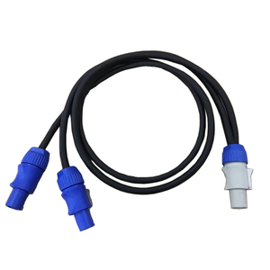 Powercon Split Cable <strong>3</strong>*<strong>2</strong>.5mm with One Grey Powercon <strong>Input</strong> and Split to 2way of Blue Powercon <strong>Output</strong> - Product Image 1