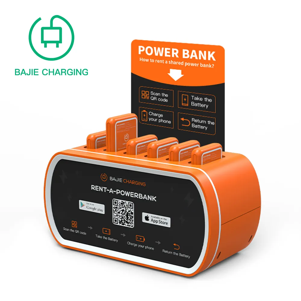 Bajie carregadores de carregamento para celular 6 em 1 compartilhados, carregador portátil 6 slots para compartilhar carregador de telefone, máquina de banco de potência