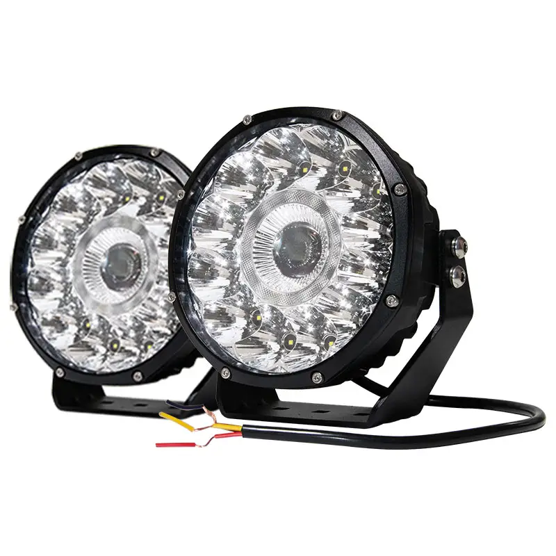 RGB Angel Eye 72W 7 pouces rond Led conduite lumière Auto bateau 4x4 pare-chocs phare camion tout-terrain Led travail lumière pour tout-terrain