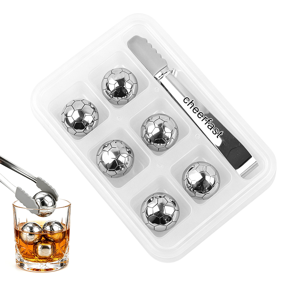 Plata - Estuche de PP - Juego de 6 con pinzas para hielo - CF-IC34