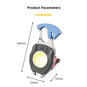 Gantungan Kunci Mini multifungsi, lampu kerja LED kecerahan tinggi portabel USB dapat diisi ulang tahan air berkemah darurat - Product Image 5