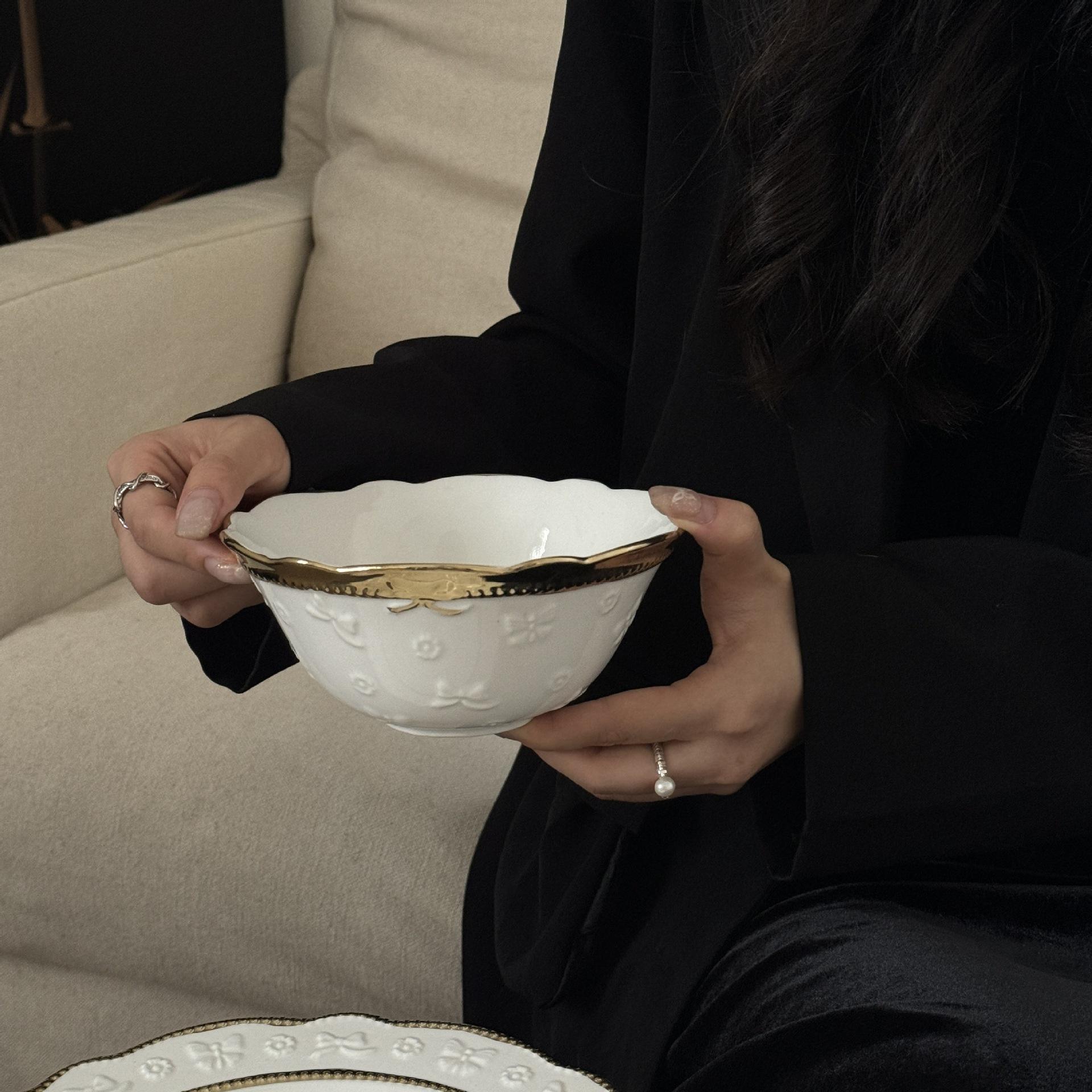 Flower Language Butterfly Golden Bowl 15*6.5