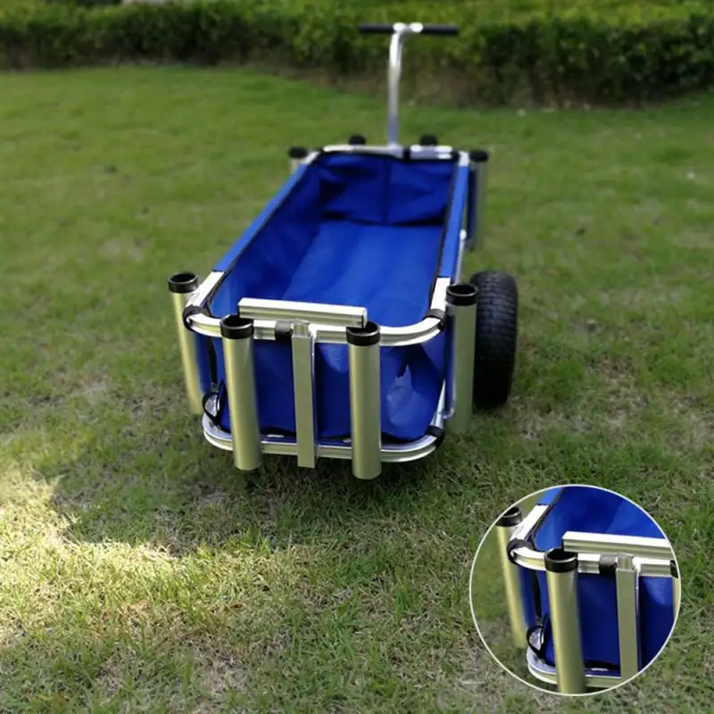 Hoge Capaciteit Strand Trolley Winkelwagen Karper Vissen Camping Outdoor Vissen Kar Met Twee Ballon Wiel