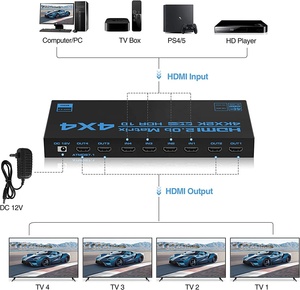 Unterstützt HDR HDCP 2.2 4K @ 60Hz HDMI 2.0 Matrix Switch 4 X4 mit EDID und Infrarot fernbedienung