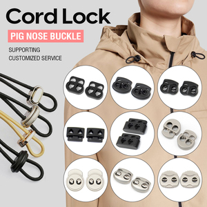 Herrajes elásticos de aleación de Zinc para ropa, tapón de cuerda con cordón, resorte de palanca, Metal, cuerda de 2 agujeros, bloqueo de cuerda, bloqueo de Nariz de cerdo para cuerda - Product Image 4