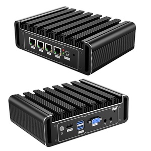 Günstigerer 4 LAN Industrie Computer PC J1900 RJ45 HD VGA Quad Core Mini NUC Firewall Pfsense Router J4125 lüfter loses Mini-PC Metall gehäuse - Product Image 2