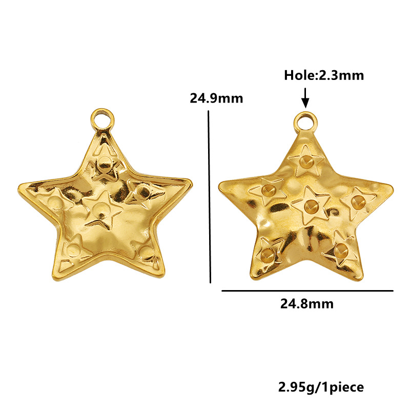 Large and small five-pointed stars - gold